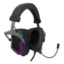 Auricular Patriot Gamer Viper V380 7.1 Rgb Mic Desmontable Color Negro Luz Turquesa