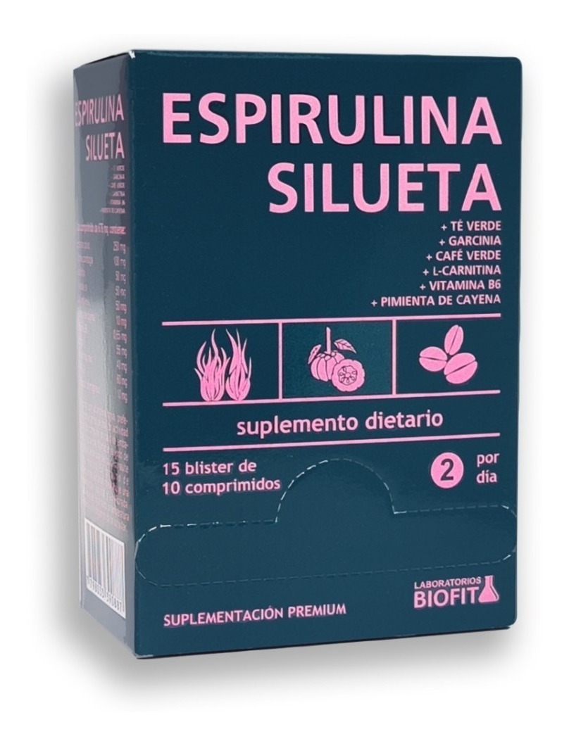 Espirulina Silueta Carcinia, Te Verde, B6 150comp Biofit