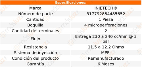 1- Inyector Combustible 200sx 1.6l 4 Cil 1995/1998 Injetech Foto 3