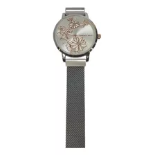 Reloj Dama Para Mama Knock Out Fondo Flores Con Cierre Iman 