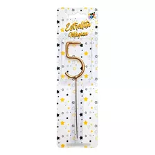 Vela Sparkle Numero 5 Dorado - Lollipop