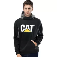 Sudadera Casual Caterpillar Dm05 Capucha Negro Para Hombre