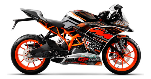 Ktm Rc200 Kit De Grficos Premium Con Reflejante De Rines Foto 10