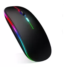 Mouse Raton Inalámbrico Luz Rgb Recargable Mini Ergonómico