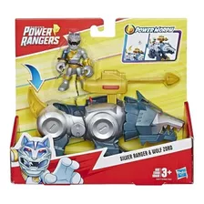 Figura De Colección Power Rangers, Silver Ranger & Wolf Zord