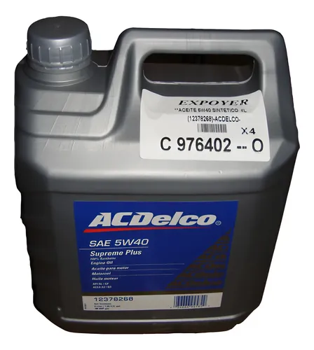 Aceite 4 Lt. Acdelco 5w40 Sintetico 98552951**