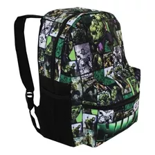 Mochila Hulk Masculina Infantil Juvenil Costas Meninos Top Cor Verde