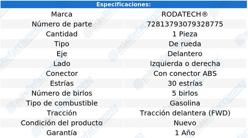 1 Maza De Rueda Del Izq/der Aura V6 3.6l 07 Al 09 Rodatech Foto 5