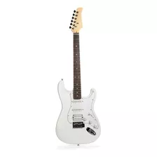 Guitarra Eléctrica Femmto Stratocaster Eg001 De Aliso 2020 Blanca Brillante Con Diapasón De Mdf