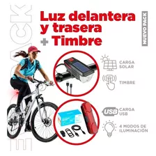 Super Combo 3 En 1 Luces + Bocina Recargable Para Bicicleta