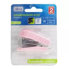 Grampeador Mini Para 12 Folhas Rosa Claro G101 Tilibra