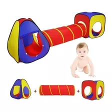 2 Carpas Y Tunel Infantil Autoarmables Psicomotricidad 3x1