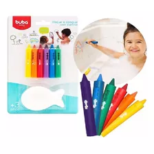 Pack X6 Crayones Multicolor Y Esponja Juego Para El Agua 3a+