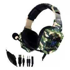 Fone De Ouvido Gamer Onikuma K8 Camouflage Green Com Led Rgb