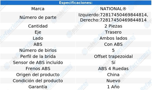 Par De Mazas Traseras Con Abs L300 De 2001 A 2005 National Foto 5