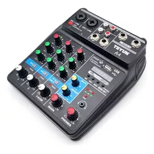 Mixer De Áudio De 4 Canais, Console De Mixagem De Som