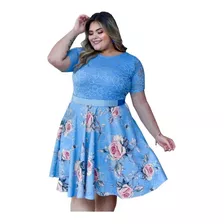 Vestido Plus Size Midi Godê Moda Evangélica Manga Curta