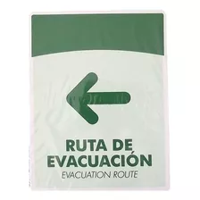 Aviso Señal Ruta De Evacuacion 21x16 Señalizacion Fluorescen