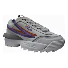 Fila Disruptor 2 Exp Para Dama Color Blanco, Lila, Naranja