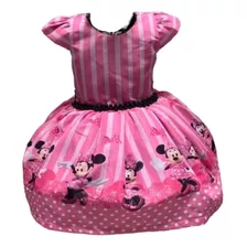 Vestido Minnie Rosa Listras