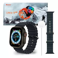 Smartwatch Ultra 9 Plus Series 9 Amoled Nfc Gps Preto