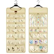 Hanging Jewelry Organizer With Dual Zippered Pockets Ca...