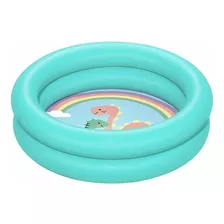 Pileta Inflable Bebes Niños 2 Anillos 61 Cm - Rosa O Celeste