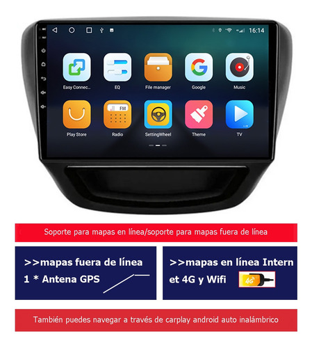 Auto Radio Estreo Android Para Chevrolet Cavalier 2016-2022 Foto 3
