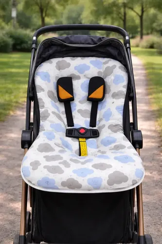 Capa Para Carrinho Acolchoado Tr Menino Menina 100% Algodão Cor Nuvem Azul