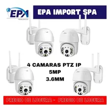 Kit De 4 Cámaras Ip Ptz Exterior 1080p 5mp Inalámbrico Epa