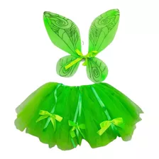 Kit Fantasia Fada Sininho Tinkerbel Verde Borboleta Infantil