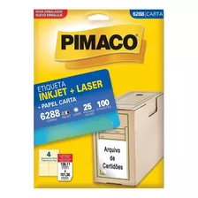 Etiqueta Pimaco Carta 138,11x106,36mm 25 Folhas 6288