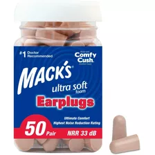 Protetor Auricular Earplugs Macks Ultra 50 Pares 33db Eua