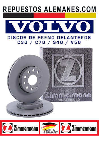 Discos De Freno Delanteros Volvo C30 C70 S40 V50  Zimmermann Foto 3