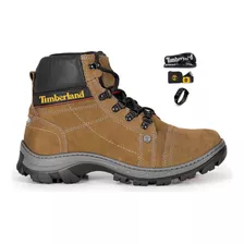 Bota Masculina Lançamento 100% Couro Resistente +brindes Top