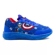 Zapatillas Con Luces Marvel Capitan America Super Heroe 1312