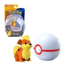 Pokemon Clip Carry Growlithe + Pokebola Premier Tomy