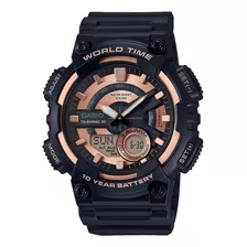 Relógio Casio Standard Aeq-110w-1a3vdf Preto/rosa