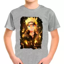 Camiseta Desenho Naruto Anime Cinza Infantil03