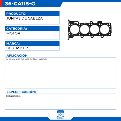 Empaque Junta De Cabeza Saturn Sw2 1993-2001 L4 1.9 Foto 2