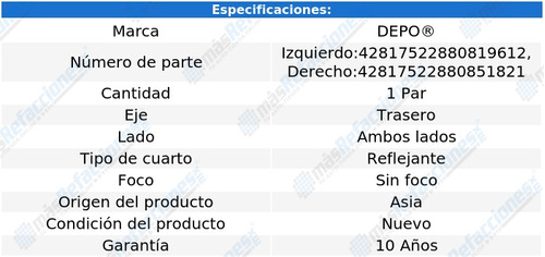 2 Cuartos Traseros S/foco Depo P/kia Optima Del 2019 Al 2020 Foto 4