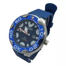 Relógio Citizen Orca Aqualand Premium Correia Azul Bisel Azul Fundo Azul