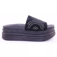 Sandalias Zueco Dama Mujer Plataforma Strass Rina Cshoes