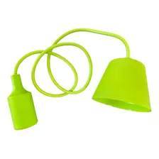 Kit 5 Luminaria Pendente Silicone Verde Soquete E27 Bivolt