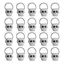 Kit 20 Mini Balde Cranio Caveira Esqueleto Decorar Halloween