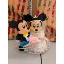 Casal Mickey E Minnie Noivos Antigo Vinil