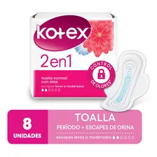 Toalla Femenina 2 En 1 Kotex Duo X 8 Unidades