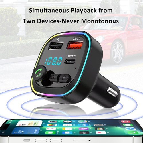 Transmisor Bluetooth Fm Para Auto Bluetooth 5.0 Manos Libres Foto 8