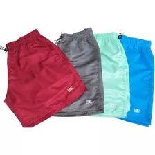 Kit 04 Shorts Masculino Plus Size Lisos Reforçados Fitness