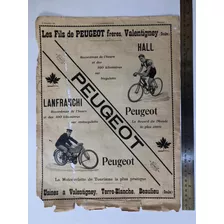 Antigua Publicidad Peugeot Motocicleta Bicicleta 1903